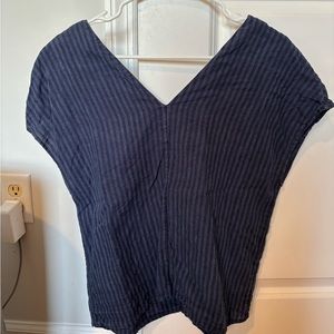 Steven Alan blue striped linen top